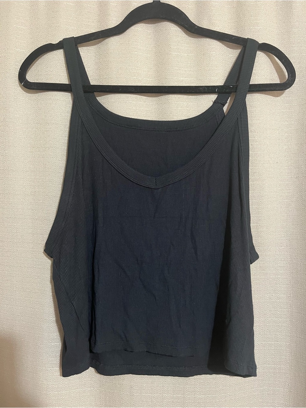 Women's Black Ribbed Tank Top - Classic Sleeveless Cami